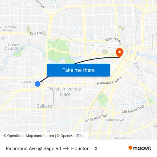 Richmond Ave @ Sage Rd to Houston, TX map