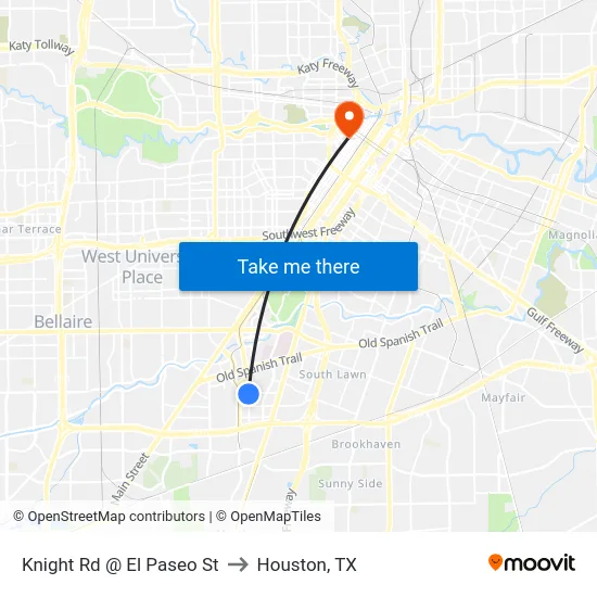 Knight Rd @ El Paseo St to Houston, TX map