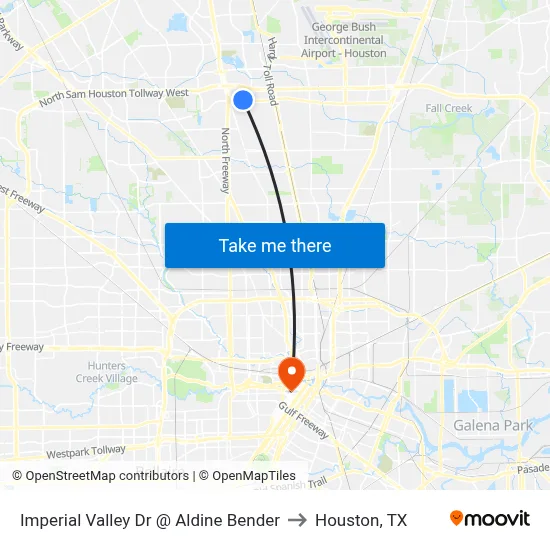 Imperial Valley Dr @ Aldine Bender to Houston, TX map