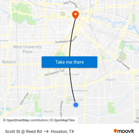 Scott St @ Reed Rd to Houston, TX map