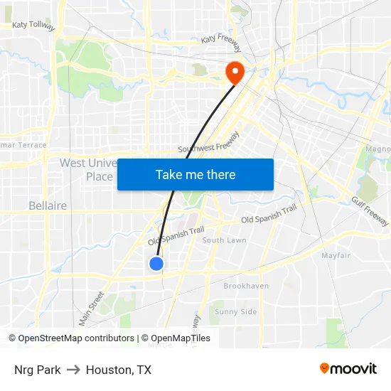 Nrg Park to Houston, TX map