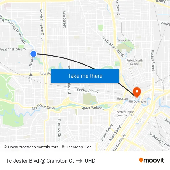 Tc Jester Blvd @ Cranston Ct to UHD map