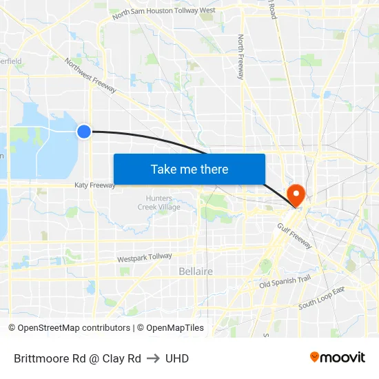 Brittmoore Rd @ Clay Rd to UHD map