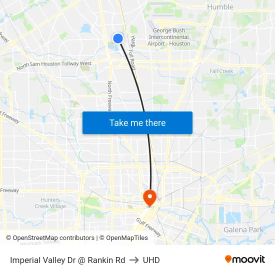Imperial Valley Dr @ Rankin Rd to UHD map