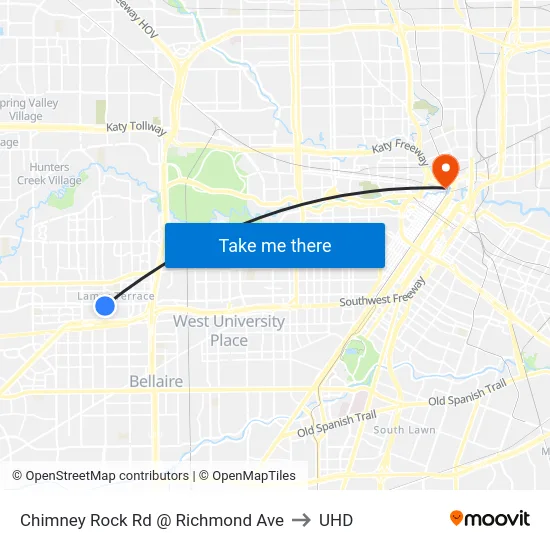 Chimney Rock Rd @ Richmond Ave to UHD map