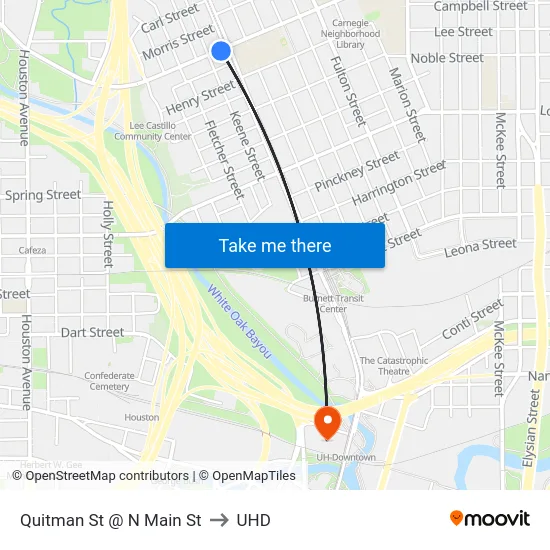 Quitman St @ N Main St to UHD map