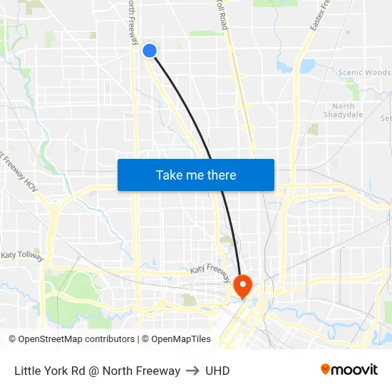 Little York Rd @ North Freeway to UHD map