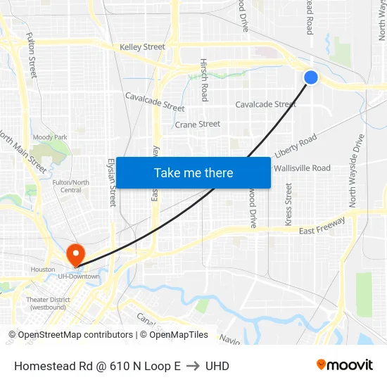 Homestead Rd @ 610 N Loop E to UHD map