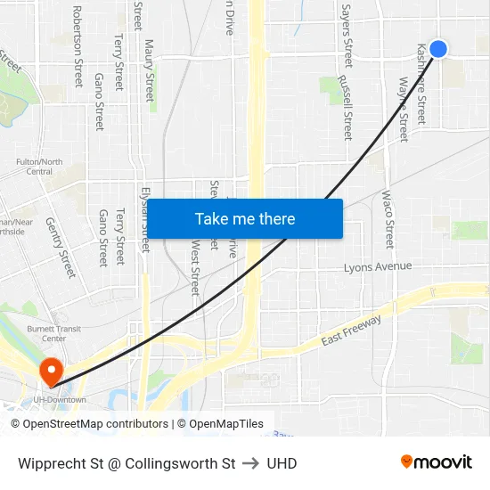 Wipprecht St @ Collingsworth St to UHD map