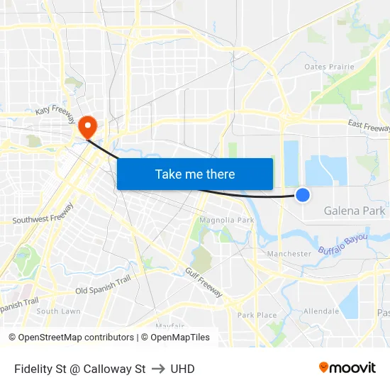 Fidelity St @ Calloway St to UHD map