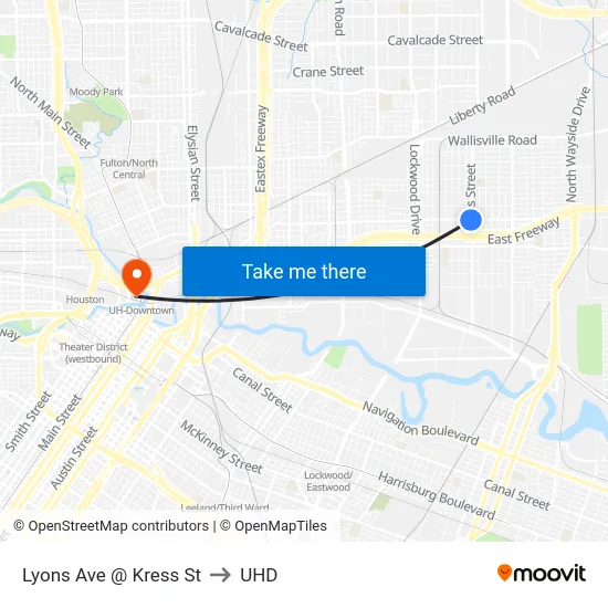 Lyons Ave @ Kress St to UHD map