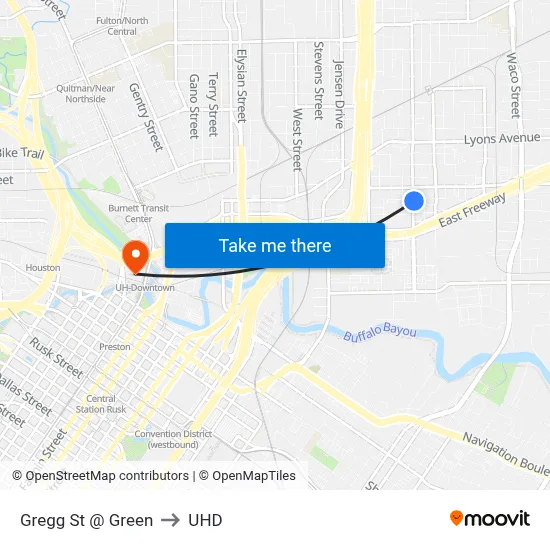 Gregg St @ Green to UHD map