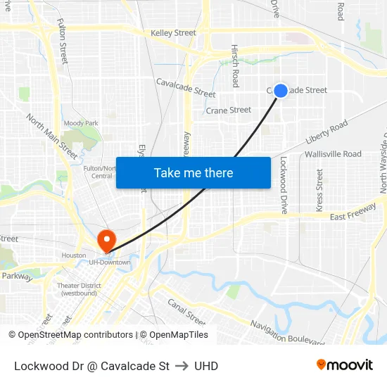 Lockwood Dr @ Cavalcade St to UHD map