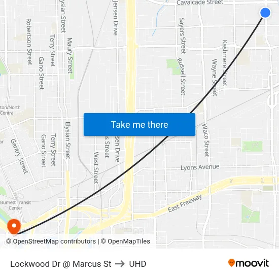 Lockwood Dr @ Marcus St to UHD map