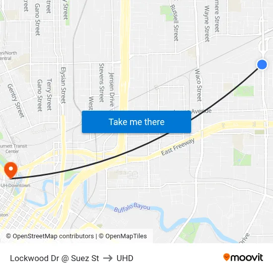 Lockwood Dr @ Suez St to UHD map