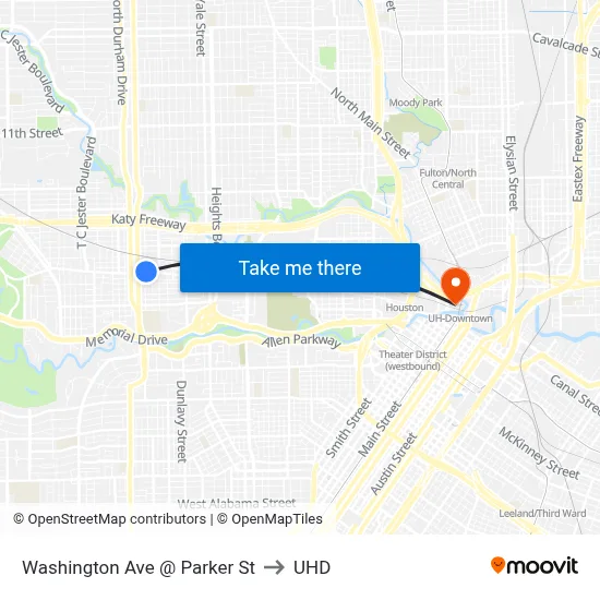 Washington Ave @ Parker St to UHD map