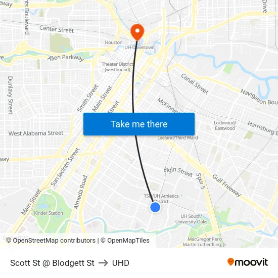 Scott St @ Blodgett St to UHD map