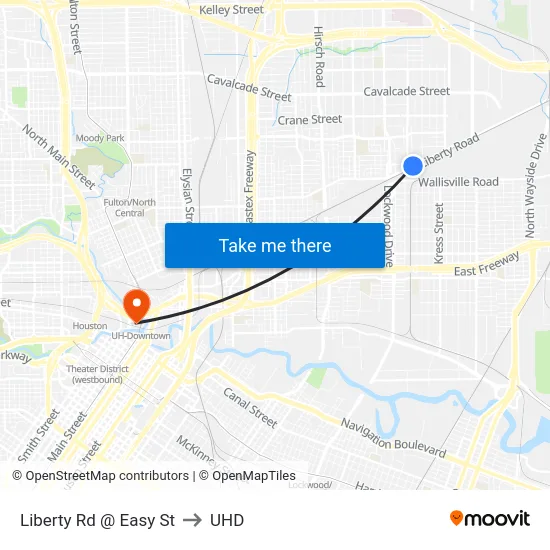 Liberty Rd @ Easy St to UHD map