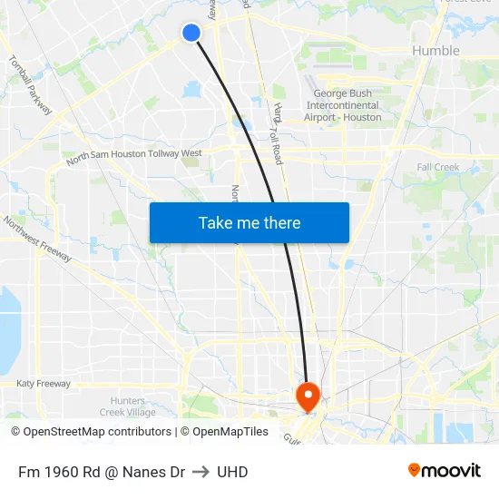 Fm 1960 Rd @ Nanes Dr to UHD map
