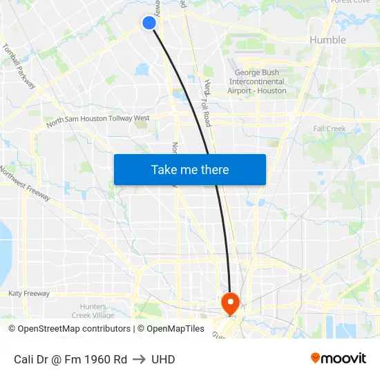 Cali Dr @ Fm 1960 Rd to UHD map