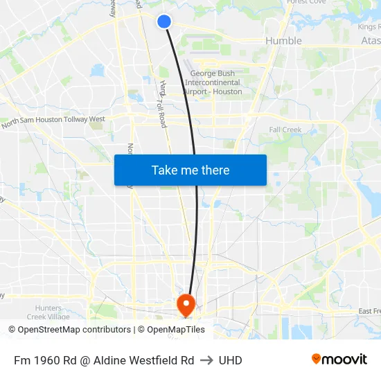 Fm 1960 Rd @ Aldine Westfield Rd to UHD map