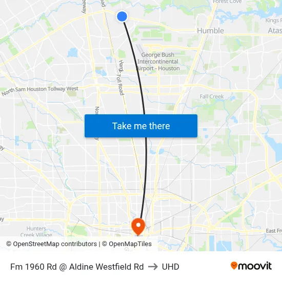 Fm 1960 Rd @ Aldine Westfield Rd to UHD map