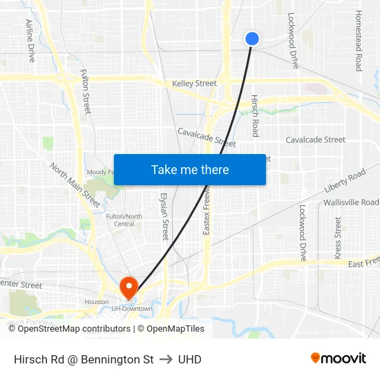 Hirsch Rd @ Bennington St to UHD map