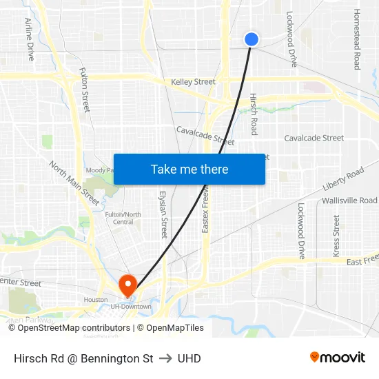 Hirsch Rd @ Bennington St to UHD map