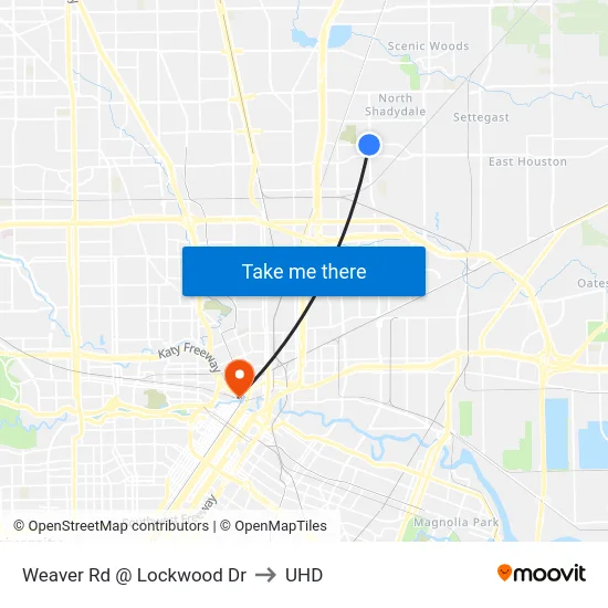 Weaver Rd @ Lockwood Dr to UHD map