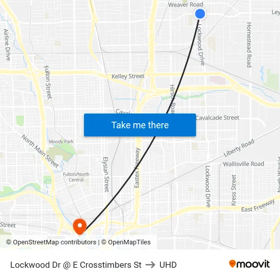 Lockwood Dr @ E Crosstimbers St to UHD map