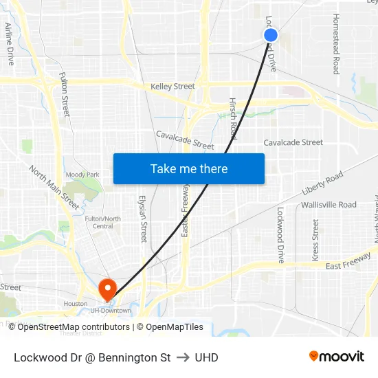 Lockwood Dr @ Bennington St to UHD map