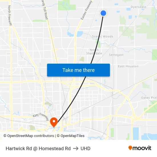Hartwick Rd @ Homestead Rd to UHD map