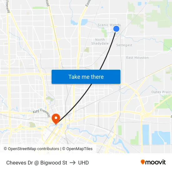 Cheeves Dr @ Bigwood St to UHD map