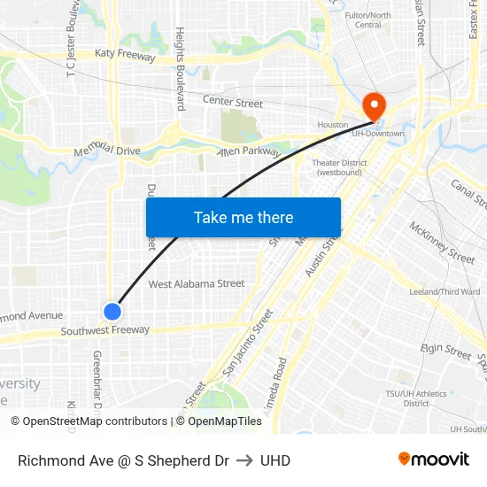 Richmond Ave @ S Shepherd Dr to UHD map
