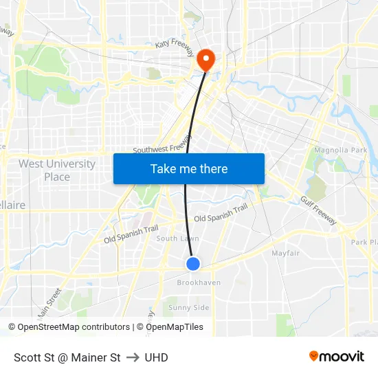 Scott St @ Mainer St to UHD map