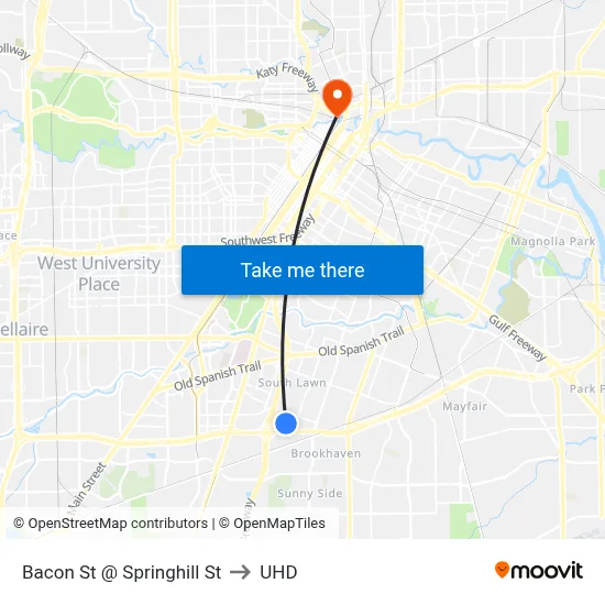 Bacon St @ Springhill St to UHD map