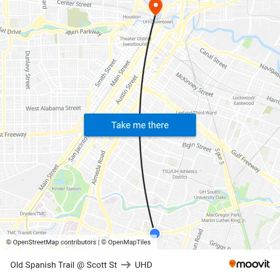 Old Spanish Trail @ Scott St to UHD map