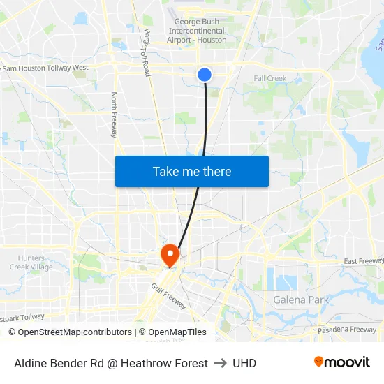 Aldine Bender Rd @ Heathrow Forest to UHD map