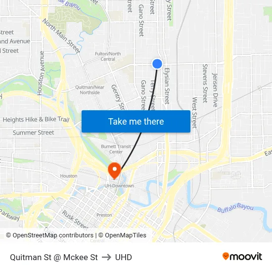 Quitman St @ Mckee St to UHD map