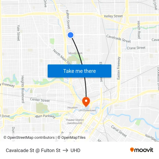 Cavalcade St @ Fulton St to UHD map