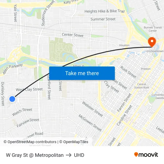 W Gray St @ Metropolitan to UHD map