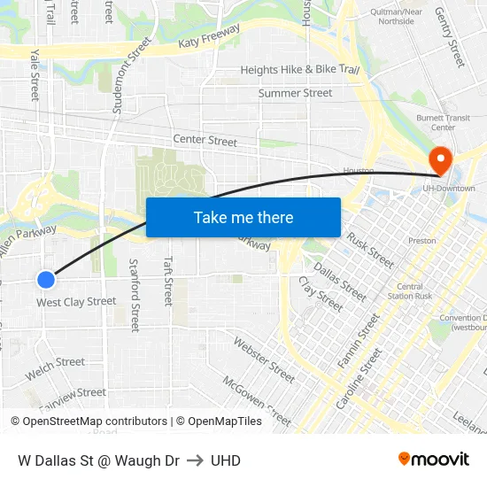 W Dallas St @ Waugh Dr to UHD map