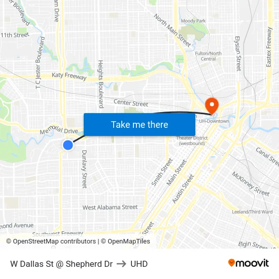 W Dallas St @ Shepherd Dr to UHD map