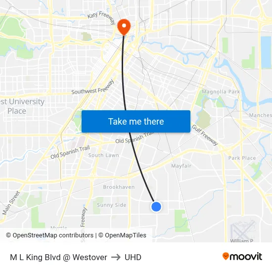 M L King Blvd @ Westover to UHD map