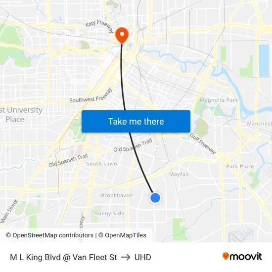 M L King Blvd @ Van Fleet St to UHD map