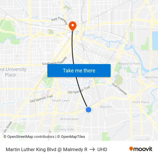 Martin Luther King Blvd @ Malmedy R to UHD map