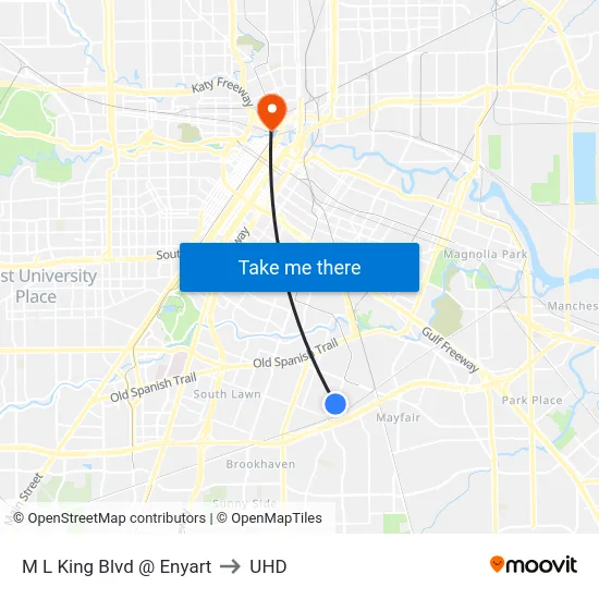 M L King Blvd @ Enyart to UHD map