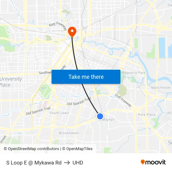 S Loop E @ Mykawa Rd to UHD map