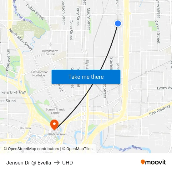 Jensen Dr @ Evella to UHD map