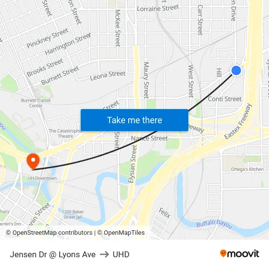 Jensen Dr @ Lyons Ave to UHD map